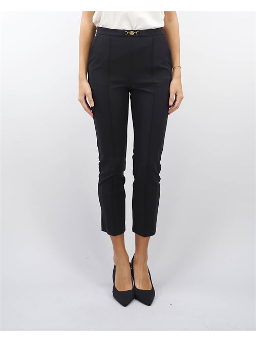 Straight trousers in technical fabric with clamp Elisabetta Franchi ELISABETTA FRANCHI | Pants | PA02346E2110